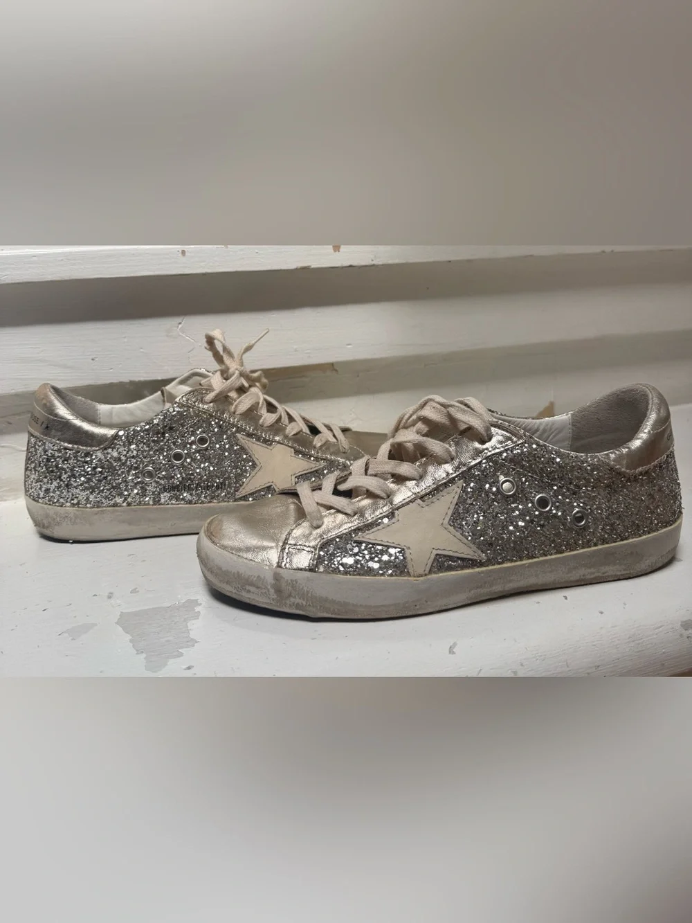 Golden Goose silver glitter